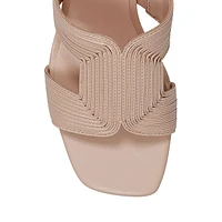 Merily Cutout Block-Heel Mule Sandals