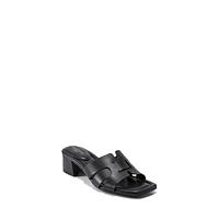 Women's Cain Detailed Leather Dress Slide Sandals