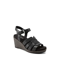Bessa Leather Wedge Sandals