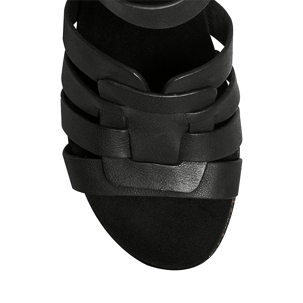 Bessa Leather Wedge Sandals