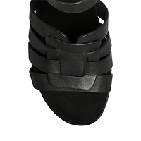 Bessa Leather Wedge Sandals