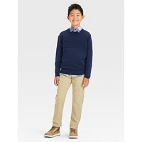 Boy's Striped-Weave Cotton Sweater