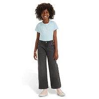 Girl's Recycled Cotton Wide-Leg Jeans