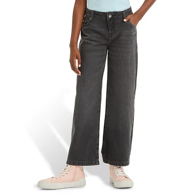 Girl's Recycled Cotton Wide-Leg Jeans