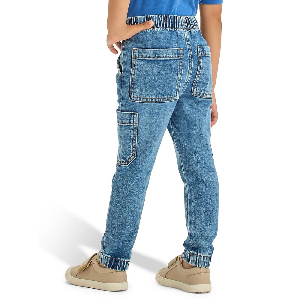 Little Boy's Pull-On Denim Cargo Jogger Pants