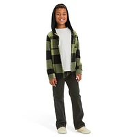 Boy's Plaid Flannel Long-Sleeve Hooded Shacket