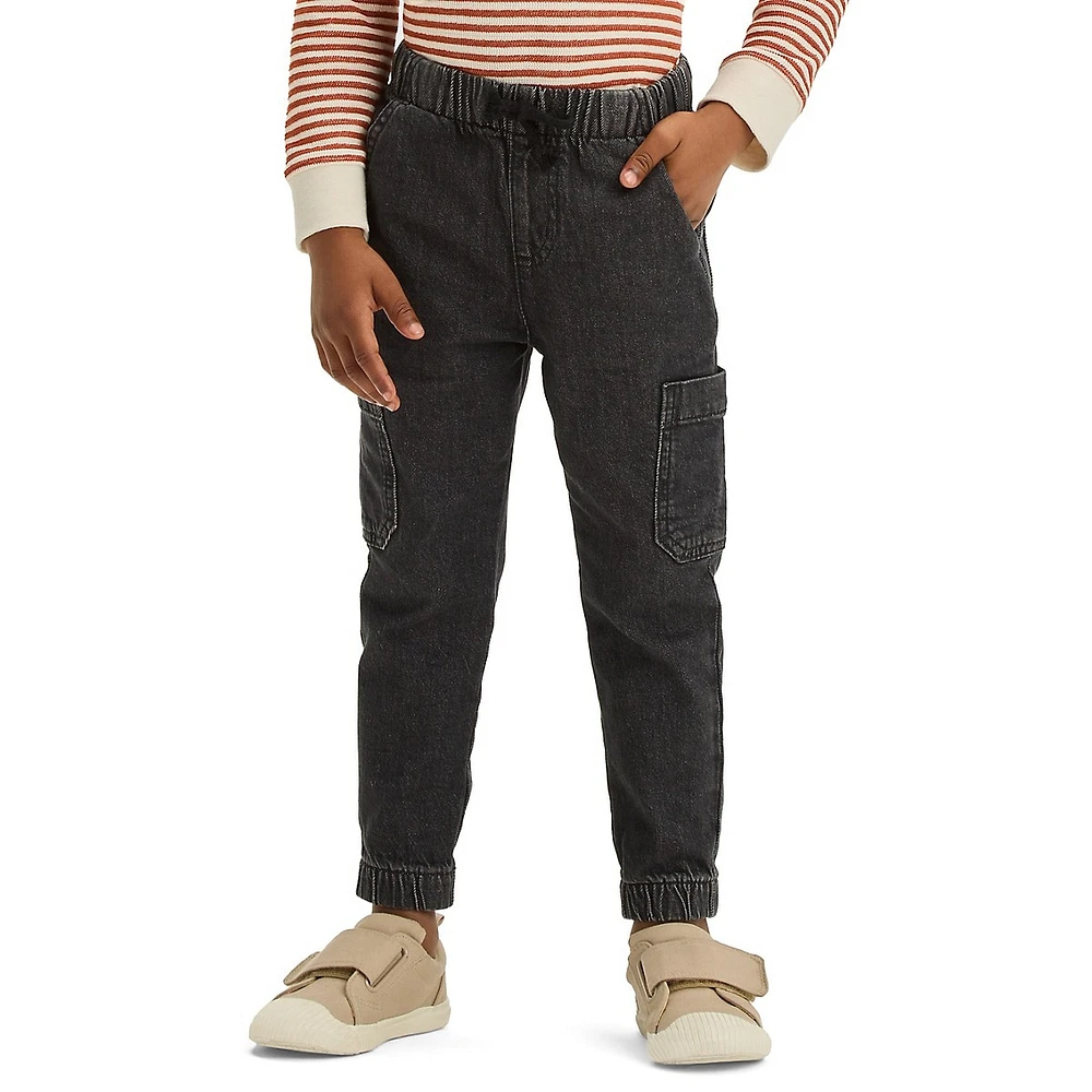 Little Boy's Pull-On Denim Cargo Jogger Pants