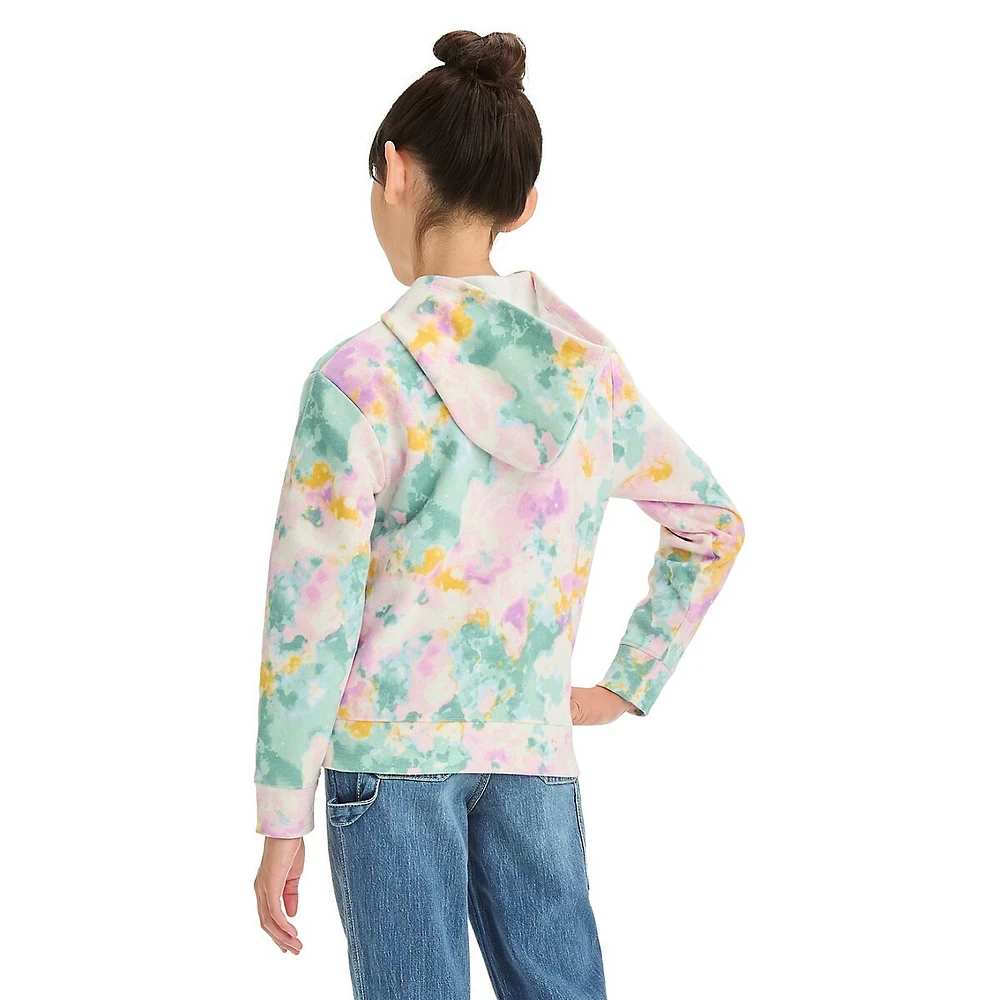 Girl's Tie-Dye Zip-Up Fleece Hoodie