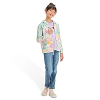 Girl's Tie-Dye Zip-Up Fleece Hoodie