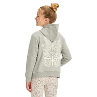 Girl's Butterfly' Zip-Up Fleece Hoodie