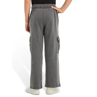 Girl's French Terry Wide-Leg Cargo Pants