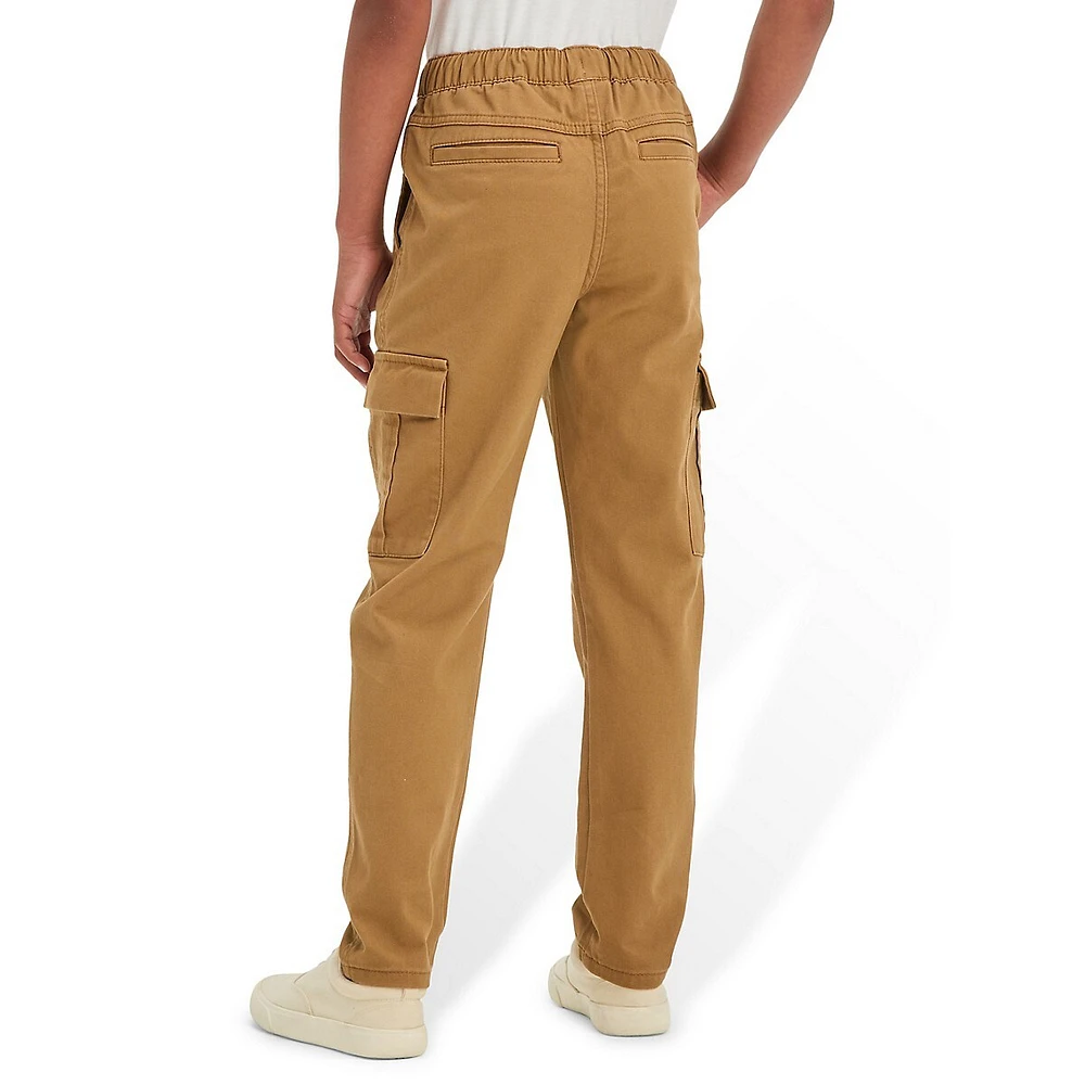 Boy's Solid Pull-On Cargo Pants