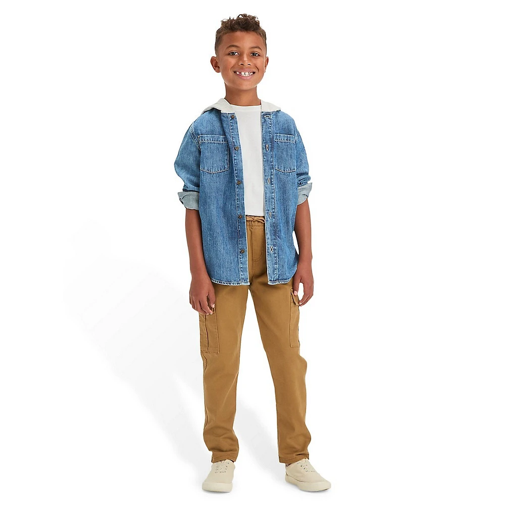 Boy's Solid Pull-On Cargo Pants