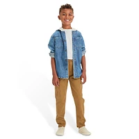 Boy's Solid Pull-On Cargo Pants