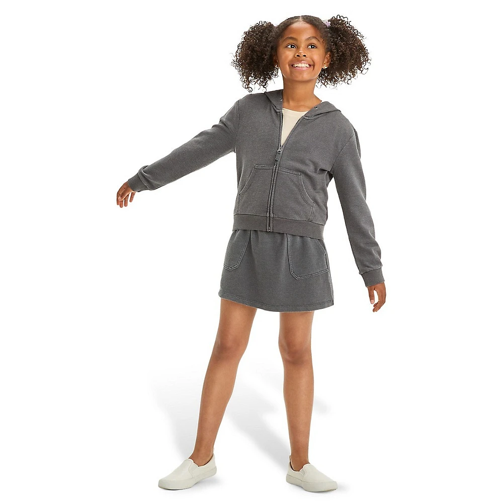 Girl's French Terry Zip-Up Hoodie