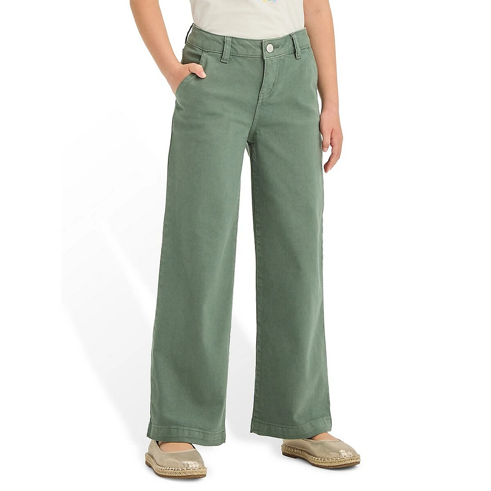 Girl's Mid-Rise Wide-Leg Trouser Jeans