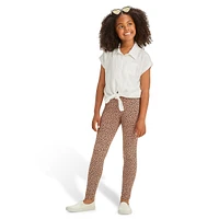 Girl's Mini Leopard-Print Leggings