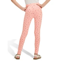 Girl's Mini Heart-Print Leggings