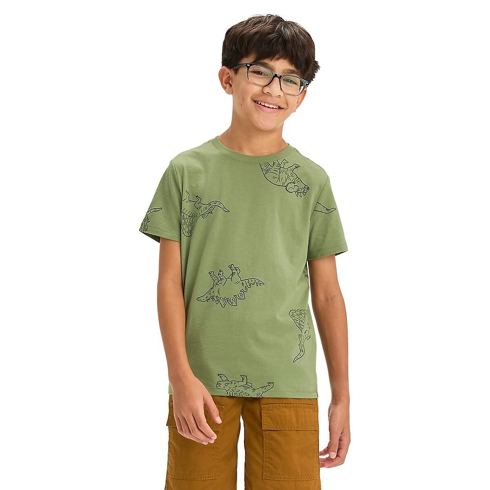 Boy's Dino-Print T-Shirt