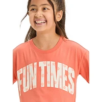 Girl's Fun Times Drop-Shoulder Boxy T-Shirt