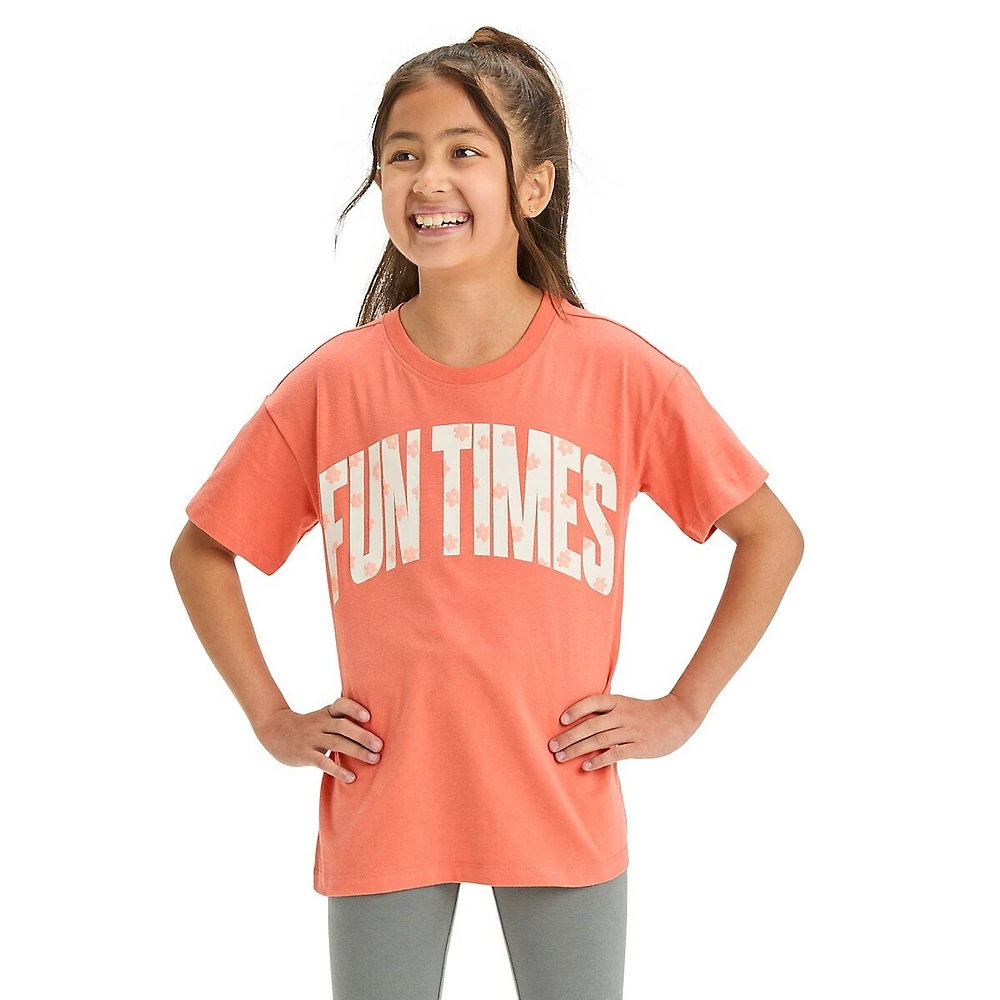 Girl's Fun Times Drop-Shoulder Boxy T-Shirt