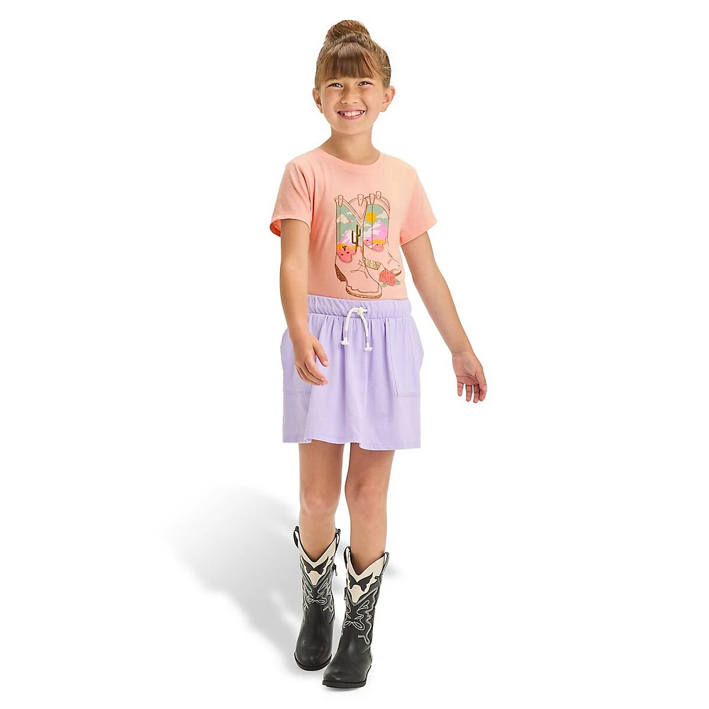 Girl's Scenic Western Boots Graphic T-Shirt