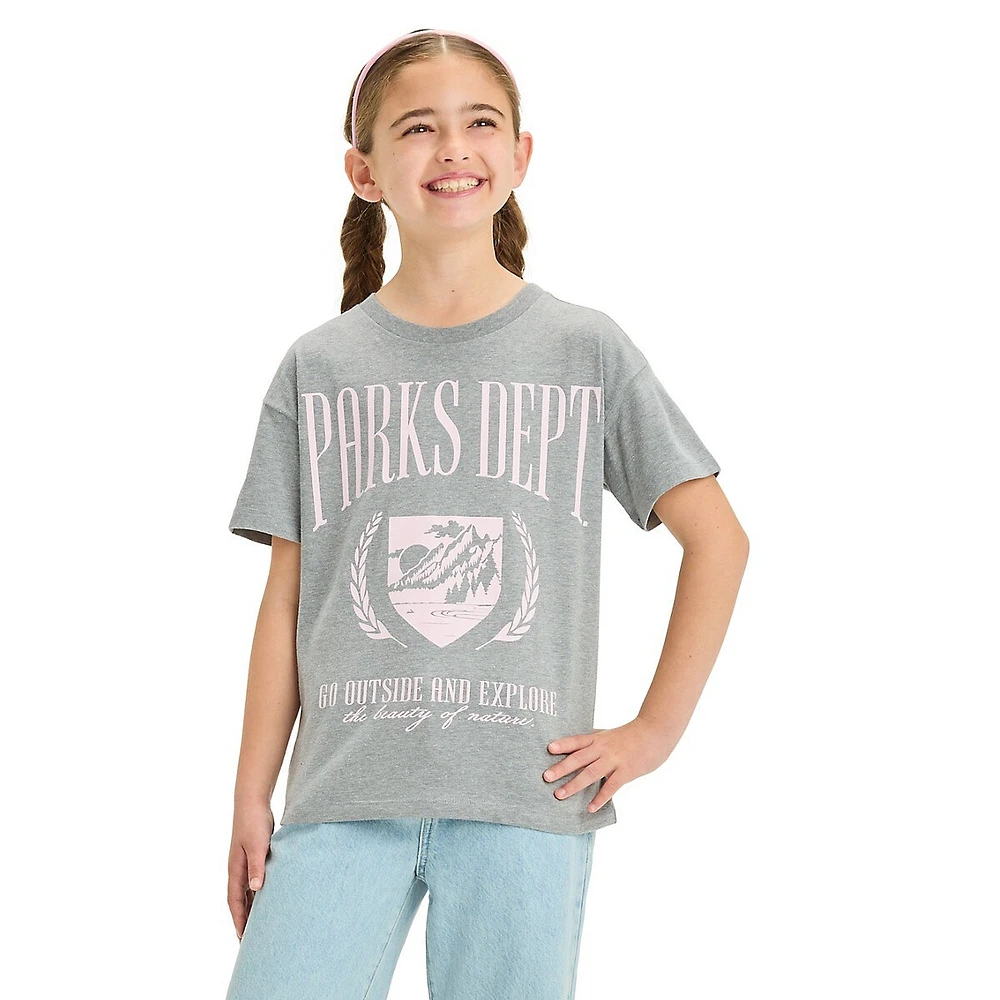 Girl's Parks Dept Drop-Shoulder Boxy Graphic T-Shirt