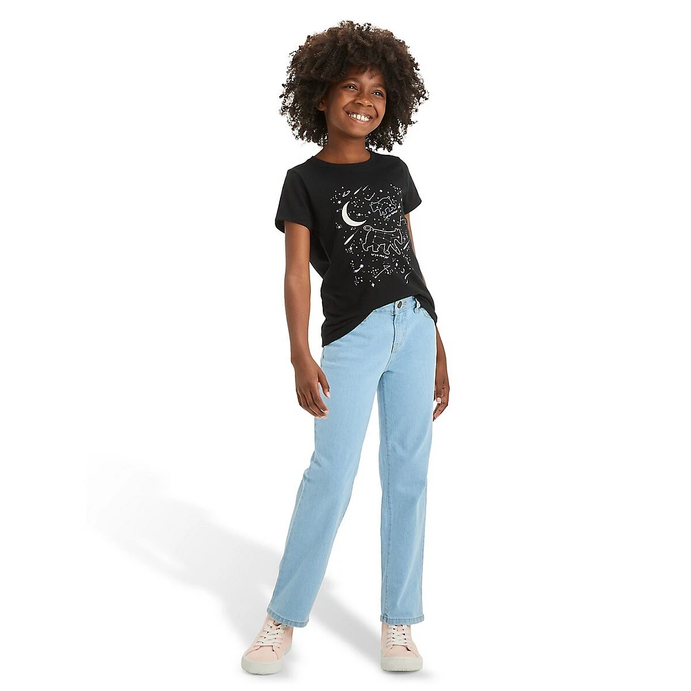 Girl's Constellation Animals Graphic T-Shirt