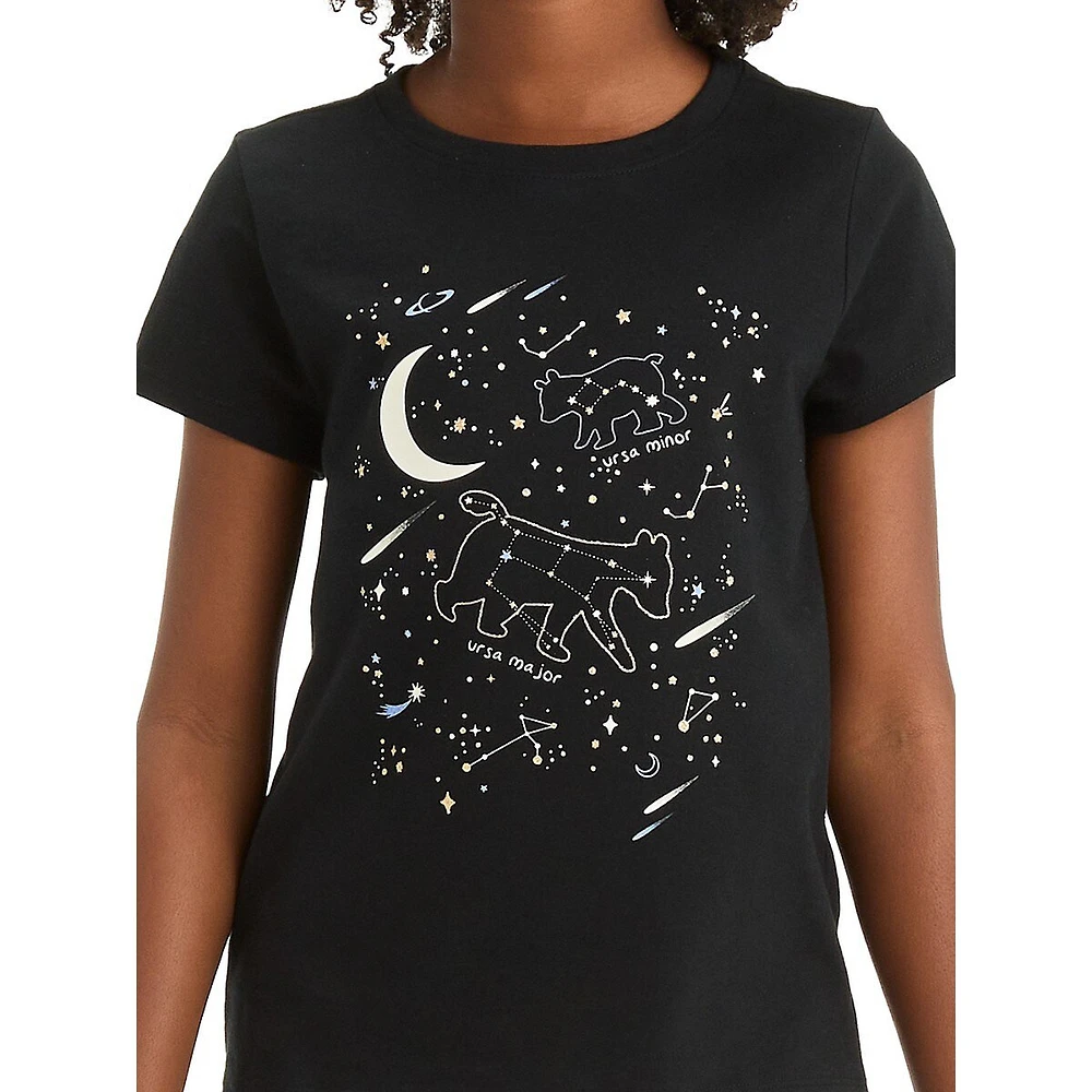 Girl's Constellation Animals Graphic T-Shirt