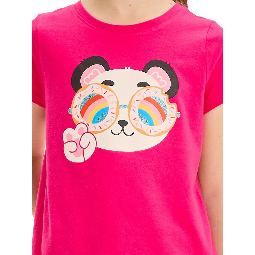 Girl's Panda Graphic T-Shirt