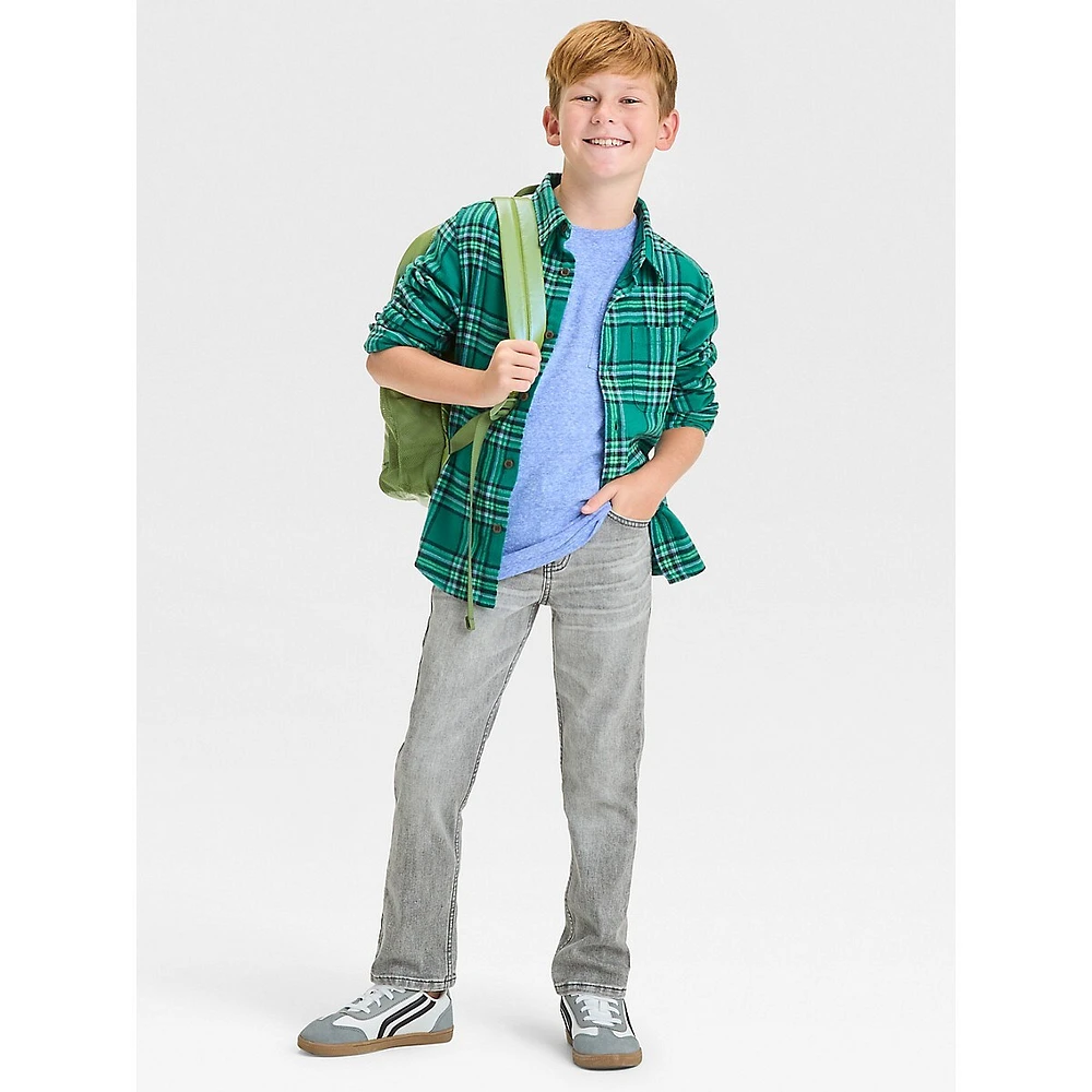 Boy's Flannel Long-Sleeve Button-Down Shirt