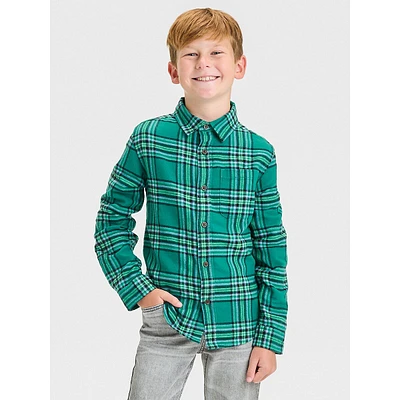 Boy's Flannel Long-Sleeve Button-Down Shirt