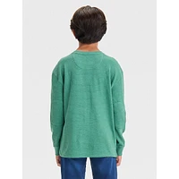 Boy's Long-Sleeve Textured Henley Shirt