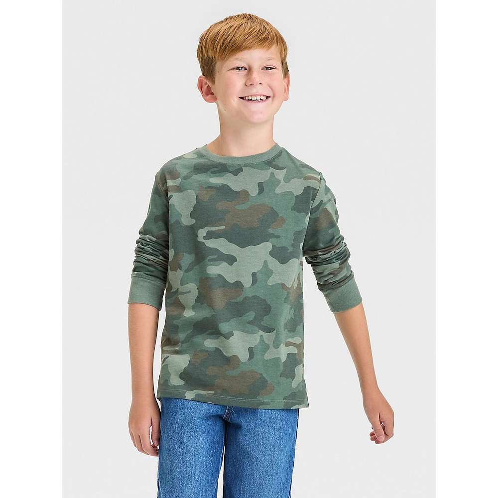 Boy's Long-Sleeve Camo T-Shirt