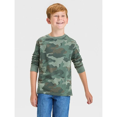Boy's Long-Sleeve Camo T-Shirt