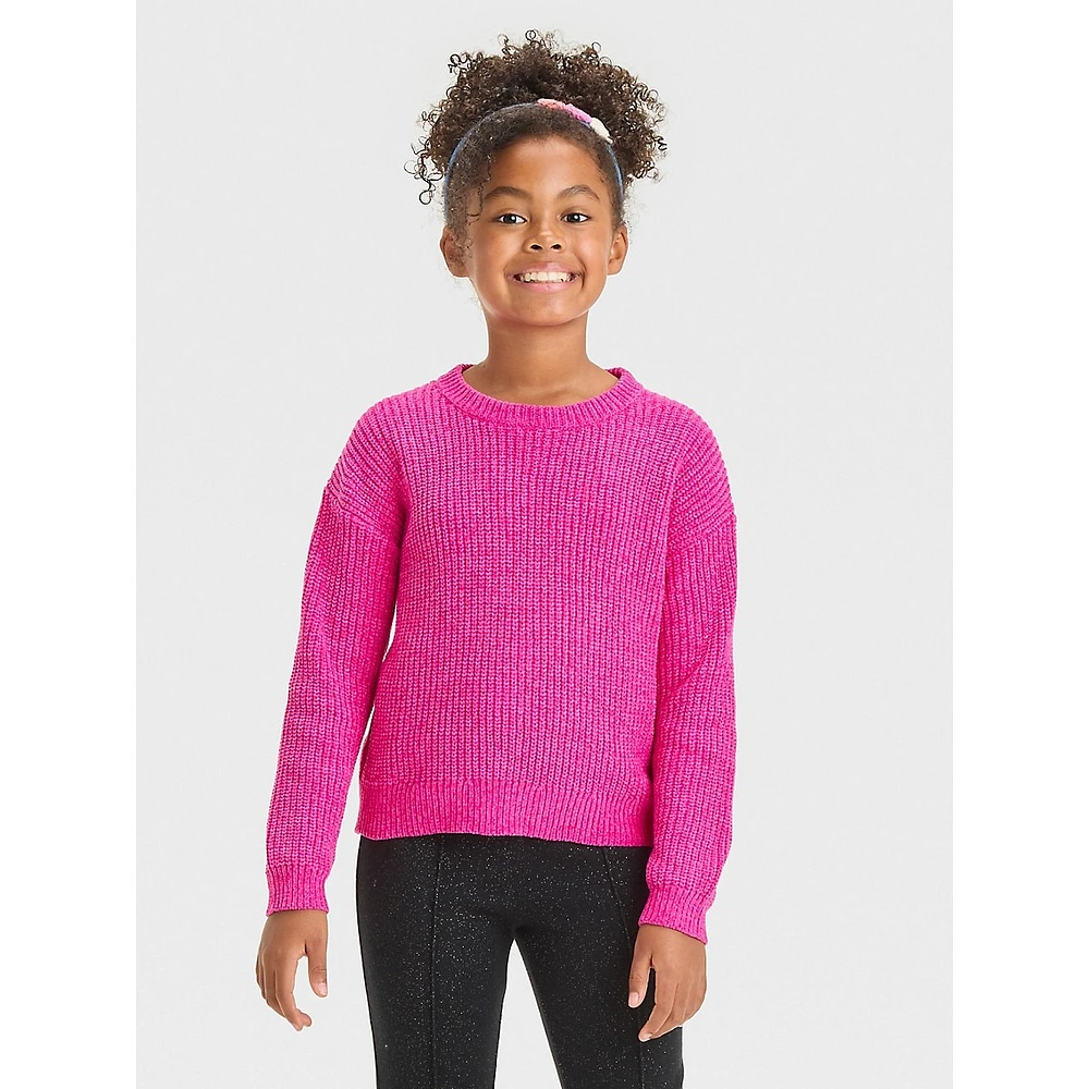 Girl's Pullover Chenille Sweater