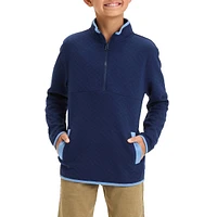 Boy's Mountain-Scene Plush Mockneck Pullover