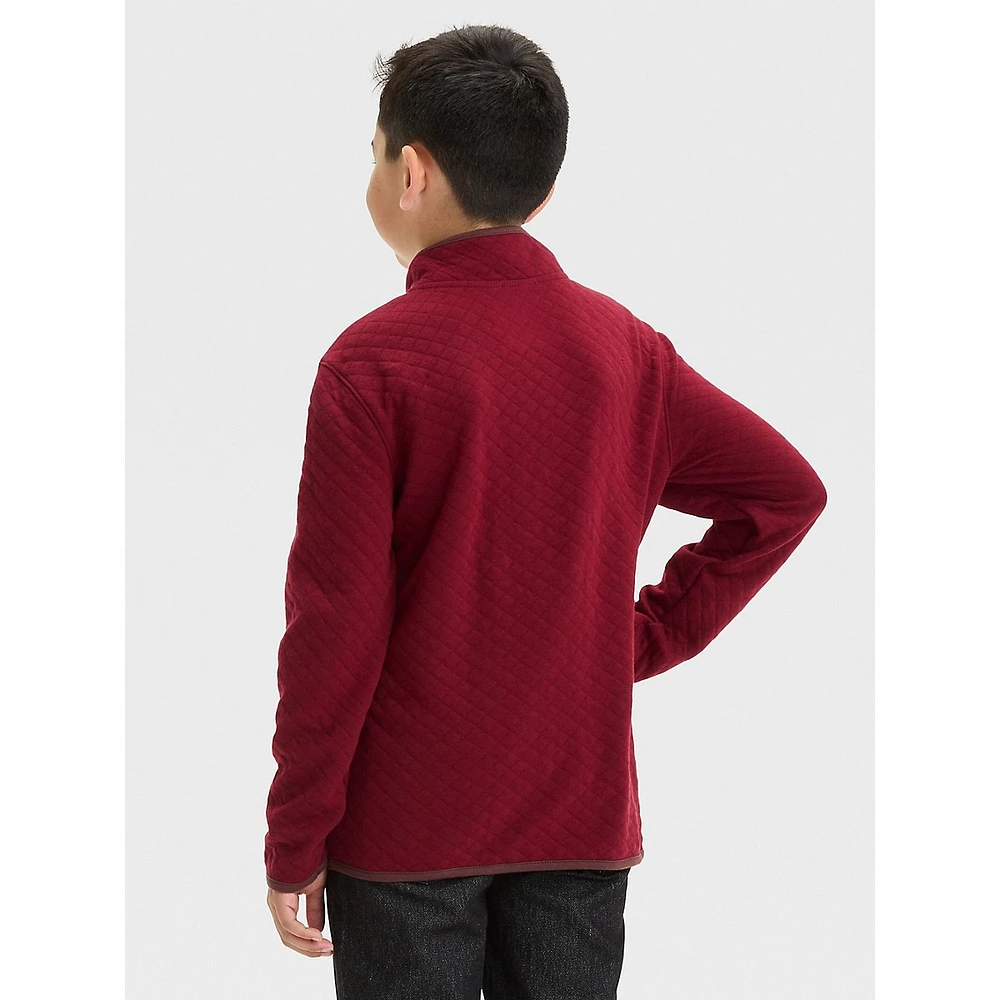 Boys' Quarter-Zip Quilted Mockneck Pullover