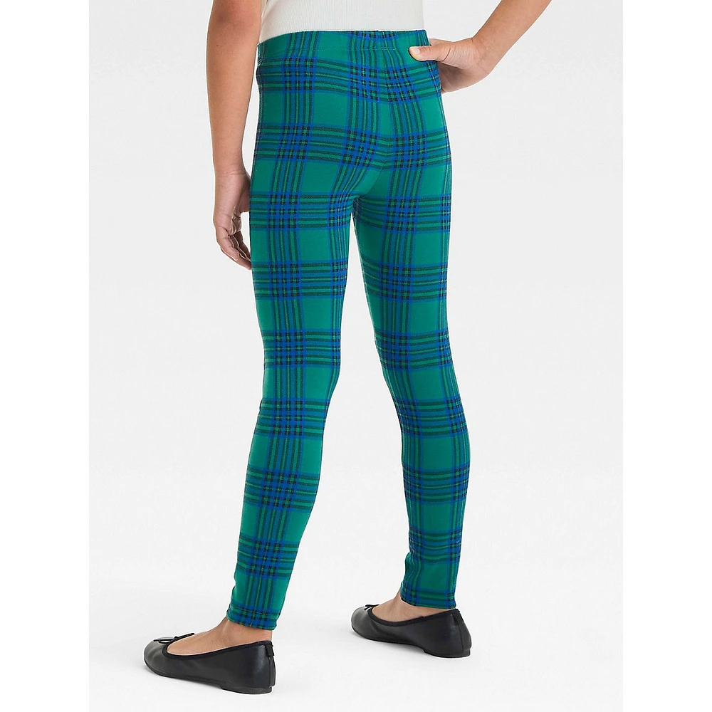 Girl's Plaid Leggings