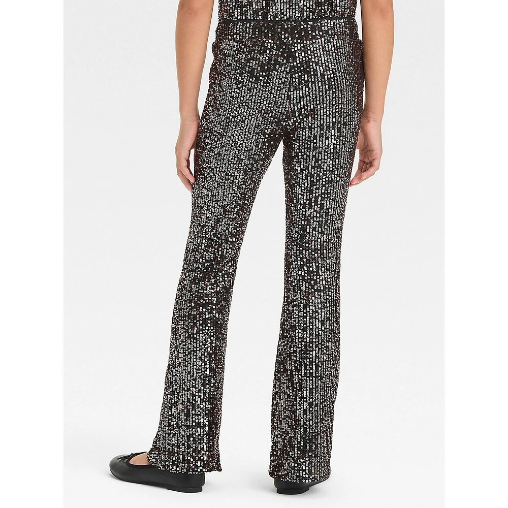 Girl's Flared Sequin Party Pants