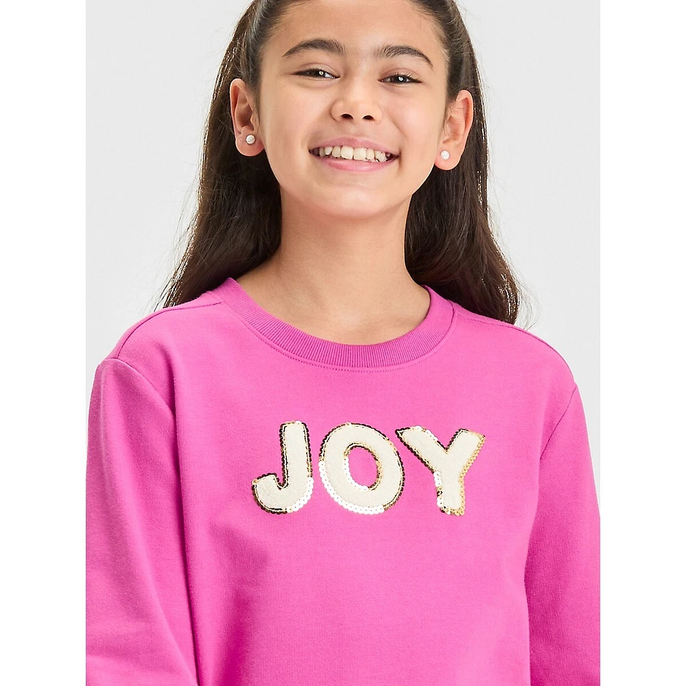 Girl's French Terry 'Joy' Sweatshirt