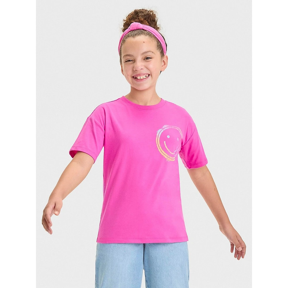 Girl's Smiley Graphic T-Shirt