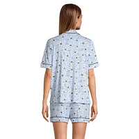 2-Piece Short-Sleeve Shirt & Boxers Pyjama Set