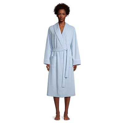 Waffle-Knit Wrap Robe