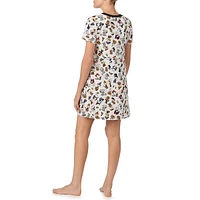 Halloween-Print Short-Sleeve Sleepshirt