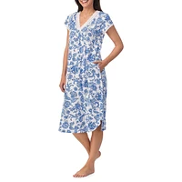 Floral Vine-Print Nightgown