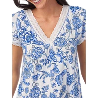 Floral Vine-Print Nightgown