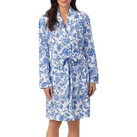 Floral Vine-Print Wrap Robe