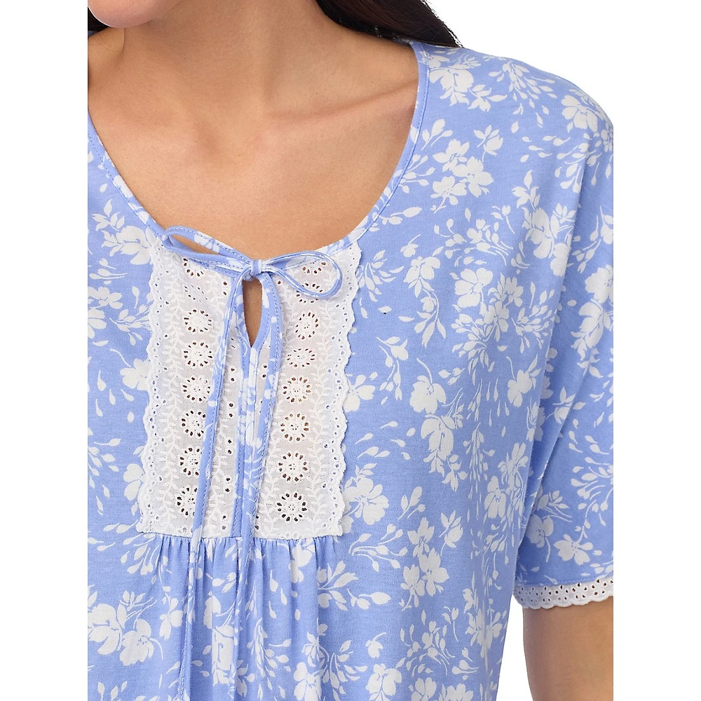 Floral & Eyelet Lace Caftan