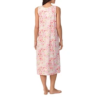 Printed Sleeveless Long Nightgown